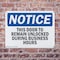 Signmission This Door To Remain Unlocked During Business Hours, 10 in W x Rectangle, Plastic OS-2PACK-NS-P-710-L-18605 - alternate 8